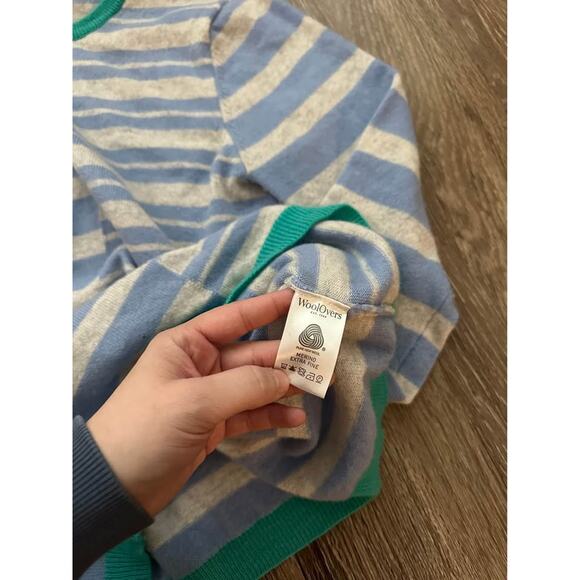 Woolovers Women’s Striped Lightweight Merino Extra Fine Sweater Sz S - Picture 3 of 6